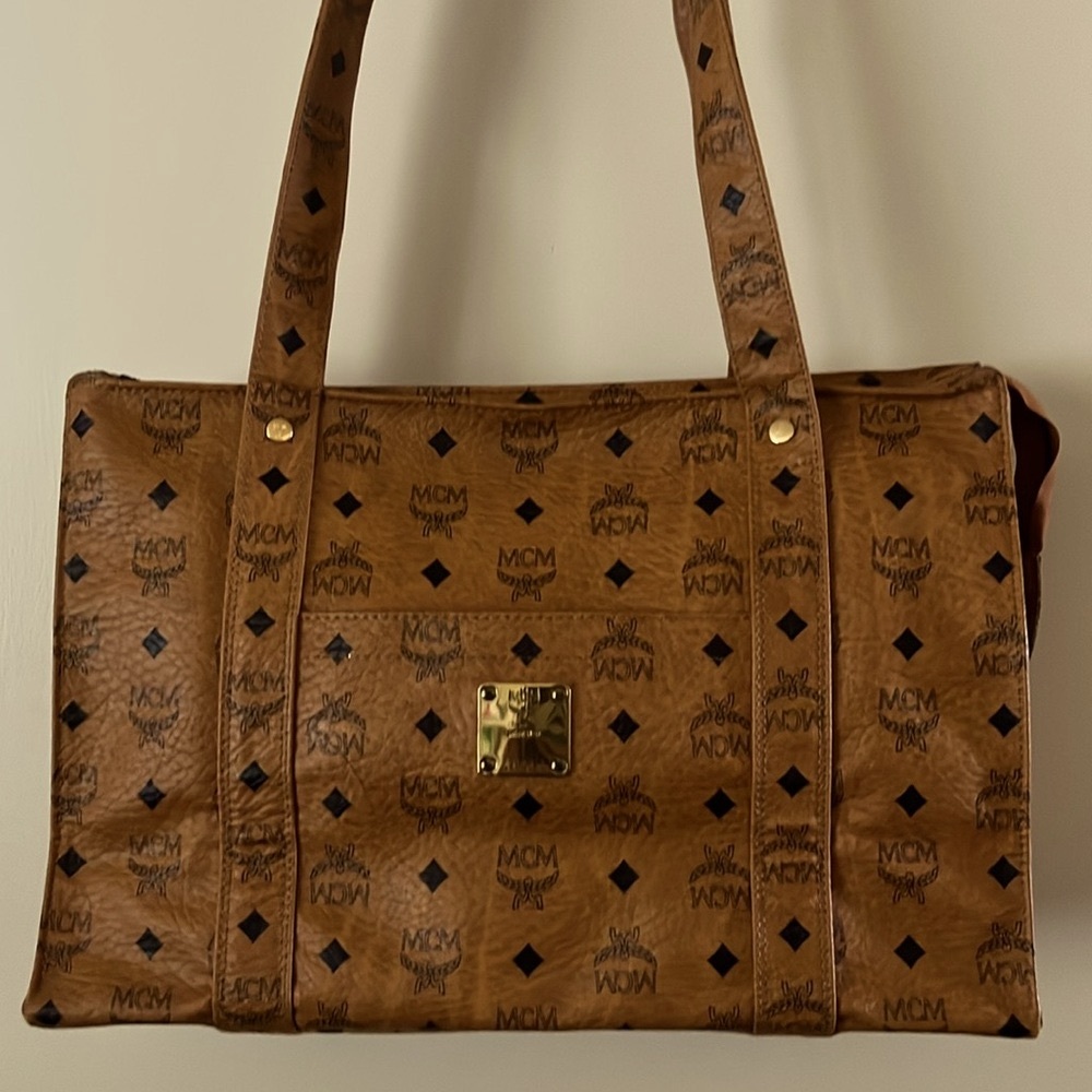 Vintage MCM Shopper Tote Cognac Visetos made in Germany